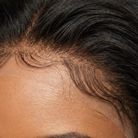 Pelucas de Cabello Remy Vietnamita Virgen Transparente de 24 Pulgadas con Encaje Frontal HD, Densidad del 200%, Liso Natural, Negro, 13x4