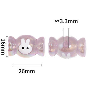 Lapin Résine Pendentifs Bracelets Lapin Bonbons Dessin Animé Acrylique Perles À La Main Diy Mobile Téléphone Chaîne Bijoux Accessoires - Product Image 5