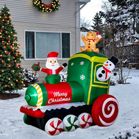 Décoration de Noël gonflable en polyester écologique de 1,8 m, train, Père Noël, bonhomme en pain d'épices, bonhomme de neige, moule à air, extérieur, usine