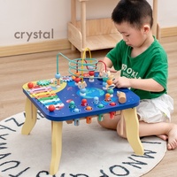 Anillos de Madera de Haya Montessori Crystal, Juguetes Educativos de Madera Maciza para Bebés, Bloques de Construcción Unisex para Niños de 0 a 1 Año