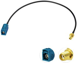 Fakra Z Nữ Để SMA Nữ Bộ Chuyển Đổi Cáp Cho Âm Thanh Nổi Xe Android Đầu Đơn Vị GPS Navigation FM AM Đài Phát Thanh Sirius XM Radio Vệ Tinh - Product Image 2