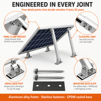 Système de montage solaire inclinable Soeasy, supports triangulaires pour panneaux solaires inclinables, pieds avant et arrière réglables en aluminium