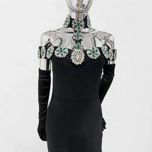 Nuova Tendenza 2024 Abito da Sera da Donna per Feste Elegante e Formale <span class=keywords><strong>con</strong></span> Strass e <span class=keywords><strong>Guanti</strong></span> - Product Image 6