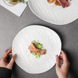 Kualitas baik unglaze putih pernikahan restoran makanan piring saji makanan pembuka prasmanan porselen piring keramik dalam jumlah besar - Product Image 2