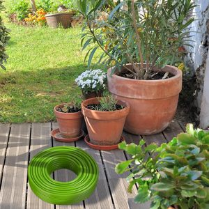 Tuyau d'arrosage de <span class=keywords><strong>jardin</strong></span> <span class=keywords><strong>50m</strong></span> universel 1/2 pouce pour l'irrigation des lits de fleurs et des pelouses, en plastique vert clair, pression 8 bars - Product Image 3