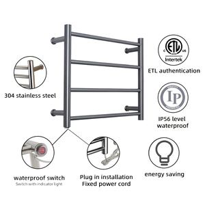 Toallero Eléctrico de Lujo ETL de 4 Barras, Metálico, para Baño, Montado en la Pared, de Acero Inoxidable 304 - Product Image 3