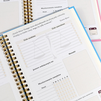 Vente en gros de carnets personnalisés, impression durable de papier et de carton à couverture rigide, carnet de notes de journal pour le bureau