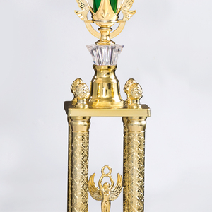 Trophées en plastique ABS de haute qualité, quatre piliers dorés, trophée de mode fantastique, base plaquée or, cérémonie de remise de prix, SZ11 - Product Image 3
