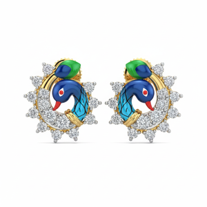 ต่างหูเพชรสีเหลืองทองที่งดงาม - Product Image 1