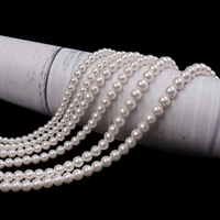 Perles de verre blanches avec des perles de verre rose clair, perles rondes teintées, perles imitation perle, perles de verre pour la fabrication de bijoux