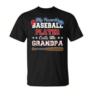 Mon t-shirt préféré avec l'inscription « Mon joueur de baseball m'appelle grand-père » - Cadeau pour la fête des pères - Product Image 2