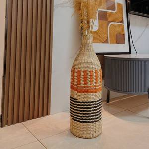 Jarrón de Hierba Tejida, Material Fuji, Ecológico, Contenedor para Flores Secas, Decoración para Sala de Estar - Product Image 2
