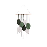 Tapisserie murale à franges en forme de feuille, style bohème, tissée à la main, en fibre de polyester de haute qualité, kit DIY créatif, décoration murale suspendue pour débutants, avec tutoriel
