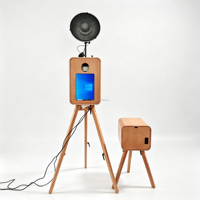 Photomaton à double écran en bois de 18,5 pouces pour iPad DSLR, location pour mariage et fête
