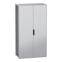 NSYSFN2212602D Armoire de sol à 2 portes, acier galvanisé, IP55, gris, noir, 1200mm x 600mm 2200mm, série PanelSeT SFN