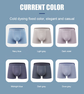 Venta al por mayor de lujo de los hombres transpirables cómodos de tiro medio Boxer Shorts 93% Modal 7% Spandex de punto sin costuras calzoncillos - Product Image 2