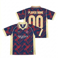 Maillot de football vintage classique à manches courtes personnalisé en polyester respirant et à séchage rapide, idéal pour la vente en gros