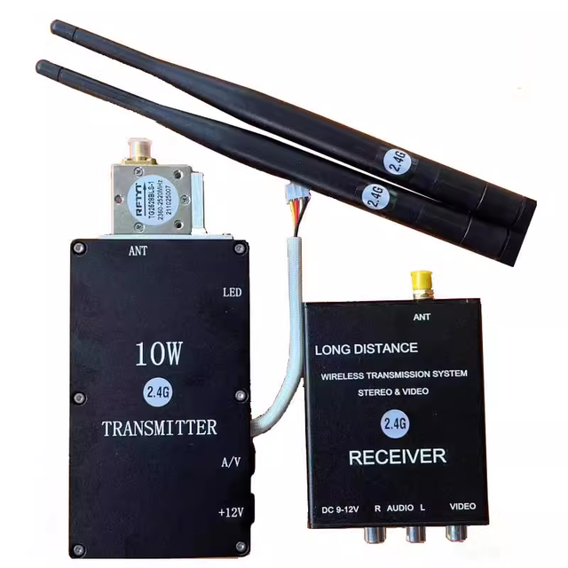 2.4G10W High Power Image Transmission Audio and Video Receiver Transmitter Remote Wireless Transmission Audio & Video
