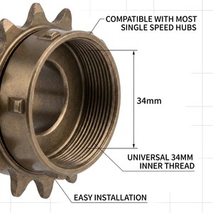 Ruota Libera Monovelocità 12T 14T per Bici Elettrica e Bici Pieghevole, Parti di Modifica, Pignone in Acciaio ad Alto Tenore di Carbonio - Product Image 4