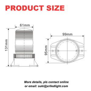 ไฟสัญญาณหมุน LED สีเหลืองอำพัน ไฟสัญญาณกระพริบสีเหลืองอำพัน - Product Image 5