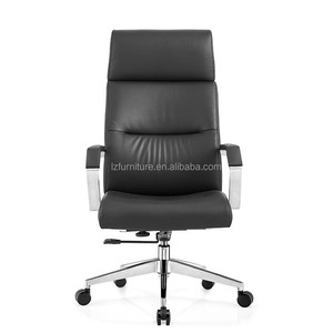 Chaise de bureau à dossier haut en cuir, chaise de direction ergonomique pivotante en PU, chaise de loisirs moderne - Product Image 2