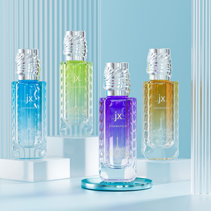 Botella de perfume cuadrada con tapa de lujo para hombre, frasco vacío de vidrio rectangular, color negro y blanco, 100 ml - Product Image 4