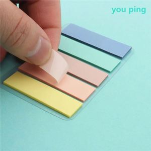 กระดาษโน้ตสีมาการอง 100 แผ่น แบบมีกาวในตัว วัสดุ PET กระดาษโน้ตแบบติดได้ ใช้เป็นที่คั่นหนังสือ ปากกามาร์กเกอร์ อุปกรณ์สำนักงาน อุปกรณ์การเรียน - Product Image 4