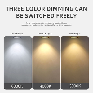 หลอดไฟแบบฝัง COB พร้อมไฟ LED สามสีหรี่แสงได้ไฟส่องกำแพง LED ดาวน์ไลท์ LED ดาวน์ไลท์ร้านอาหารคุณภาพสูง