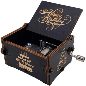 Boîte à <span class=keywords><strong>musique</strong></span> en bois personnalisée pour anniversaire, gravure de <span class=keywords><strong>message</strong></span> personnalisé, excellent cadeau pour un anniversaire - Product Image 2