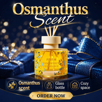 Diffuseur de parfum 120 ml en verre, Osmanthus, aromathérapie, parfum floral longue durée, parfum d'ambiance pour la maison, désodorisant pour chambre et hôtel