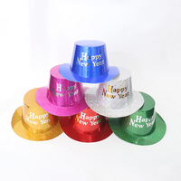 SOLPOP 2027 Chapeau haut-de-forme en papier imprimé personnalisé, chapeau magique coloré Lincoln pour les fêtes d'anniversaire, de Noël et du réveillon du Nouvel An