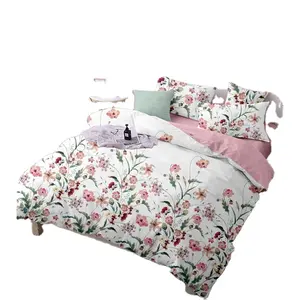 Großhandel bettwäsche 3 falten-Hotsale Random Printed Großhandel Bettwäsche-Set 4-teiliges Bett-Set für Bett