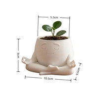Pot Tanaman Mini Lucu untuk Meja, Pot Sukulen Putih Cetak 3D, Kotak Penyimpanan Desktop untuk Dekorasi Meja Kantor Rumah, Hadiah