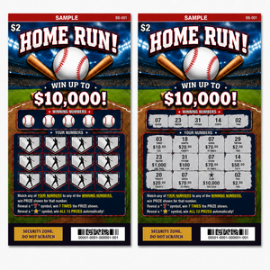 Billets de loterie à gratter sur le thème du baseball, anti-contrefaçon, nouveau design, vente en gros - Product Image 1