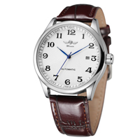 Montre mécanique automatique T-winner, nouveau design de mode, logo personnalisé, simple, fine, squelette, de qualité, lumineuse, pour hommes