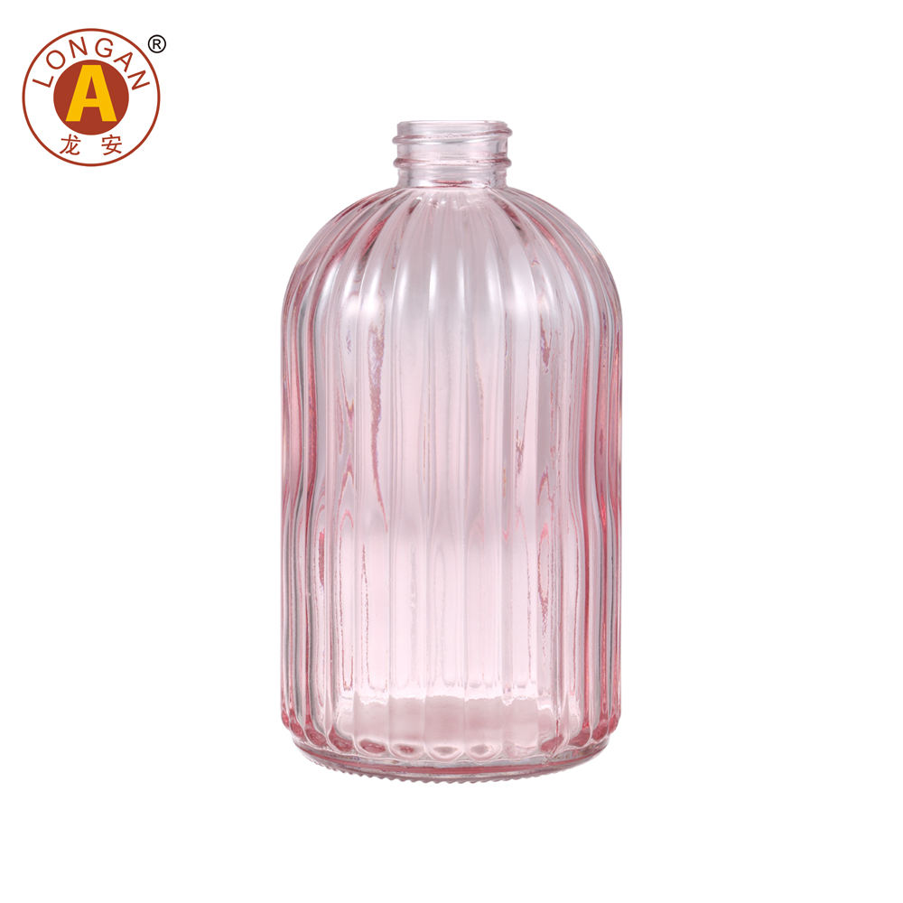 Bouteille en verre rose sans pompe Lotion