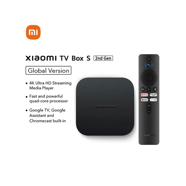 Global Version Mi Tv Box S(2nd Gen) 2gb/8gb Quad-Core Processor 4k Ultra Hd Vision Smart Tv Box