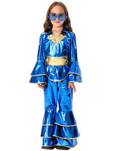 <span class=keywords><strong>Costume</strong></span> de combinaison <span class=keywords><strong>disco</strong></span> années 70 pour filles - Tenue à paillettes avec lunettes et accessoire de guitare pour Halloween, spectacle sur scène et soirée à thème - Product Image 5
