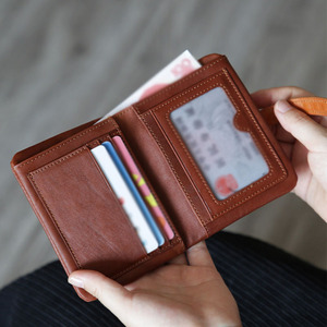 Zenos Full Grain Vegetable Tanned Leather Women Short <b>Wallet</b> 2 Fold Multi <b>Card</b> Driver License Cowhide Purse - Product Image 5