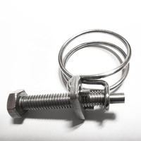 Collier de serrage réglable en double fil d'acier avec boulon W1 pour collecteur de poussière, sèche-linge, aérateur et autres besoins de fixation de tuyaux