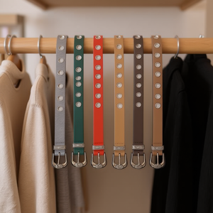 Ceinture en PU 2,5 cm avec boucle semi-circulaire et plaque plate embossée pour femmes et hommes, accessoires de mode - Product Image 1