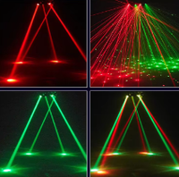 Projecteur à double bras et 4 têtes mobiles, effet LED Beam Laser, avec télécommande, pour bars, soirées, spectacles, discothèques et éclairage d'ambiance