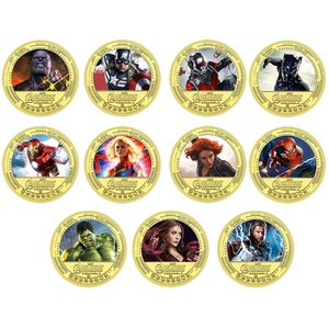 Pièces de monnaie commémoratives plaquées or des super-héros <span class=keywords><strong>Marvel</strong></span> et médailles <span class=keywords><strong>Thor</strong></span> & Spider-Man - Collection de cadeaux d'affaires de style américain - Product Image 1