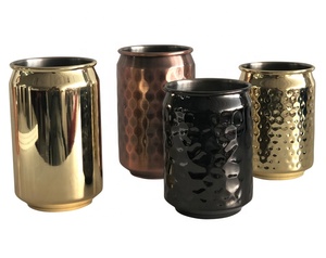 Taza de Cola para Bebidas Frías, Color Cobre o Dorado, Diseño Martillado - Product Image 4