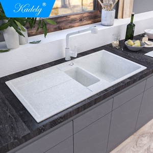 Lavello da <span class=keywords><strong>Cucina</strong></span> in Granito Nero <span class=keywords><strong>a</strong></span> Doppia Vasca con Gocciolatoio <span class=keywords><strong>Due</strong></span> Fori Senza Rubinetto - Product Image 4