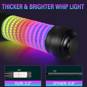 应用遥控器<span class=keywords><strong>2.2</strong></span>英寸1/2/3英尺COB脂肪鞭灯越野RGB追逐北极星RZR Can-Am小牛X3的发光二极管鞭灯 - Product Image 2