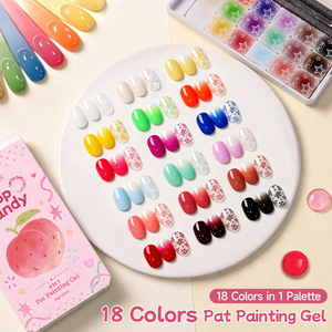 Gel UV LED pour nail art, gel de peinture solide haute saturation, gel à ongles tapable, avec couvercle rotatif à 18 compartiments, pour dégradé blush, vente en gros - Product Image 2