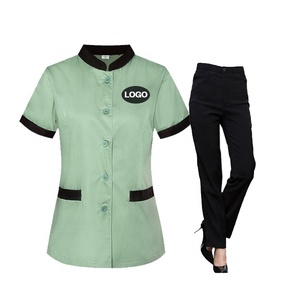 Logo personnalisé, vêtements de travail unisexes, uniforme de ménage pour personnel d'hôtel <span class=keywords><strong>5</strong></span> étoiles, réceptionniste, serveur, polyester/coton YUZI - Product Image 6