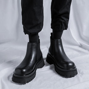 Botines formales de verano para oficina, carrera, cuero genuino, <span class=keywords><strong>Chelsea</strong></span>, aumento de altura, zapatos de vaquero de charol, guapos - Product Image 4