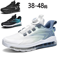 Chaussures de sport de course pour hommes, grande taille 48, avec coussin d'air intégral, surface en maille tissée respirante, fermeture à lacets, semelle en caoutchouc TPU